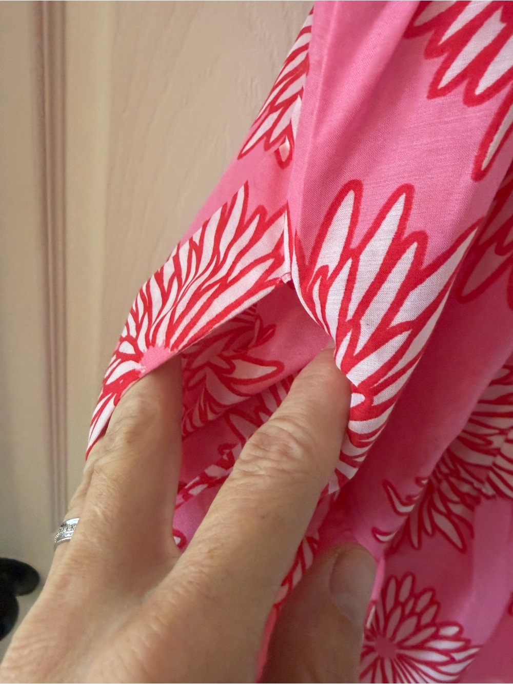 J.Marie Floral Square-Neck Pink Puff-Sleeve Midi Dress Sz XS - Picture 7 of 9